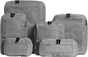 Aerotrunk Compression Packing Cubes for Travel - Luggage Organizer Bags - Double Zipper Packing Cubes for Suitcases (6-Pack, Dark Grey)