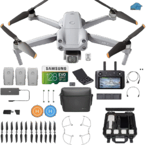 Air 2S Fly More Combo with Smart Controller - Drone Quadcopter UAV with 3-Axis Gimbal Camera, 5.4K Video, 3 batteries, Case, 128gb SD Card, Lens Filters, Landing pad Kit with Must Have Accessories